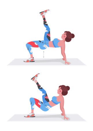 Woman doing Dip Leg Raise  Illustration