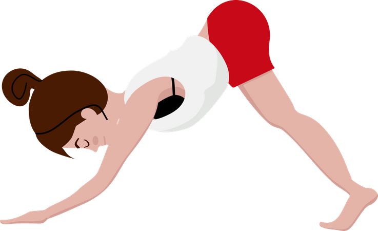 Woman doing dog face down asana  Illustration