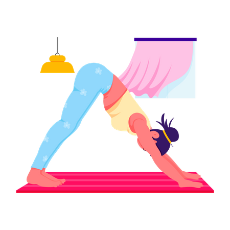 Woman doing Downward Dog  Illustration