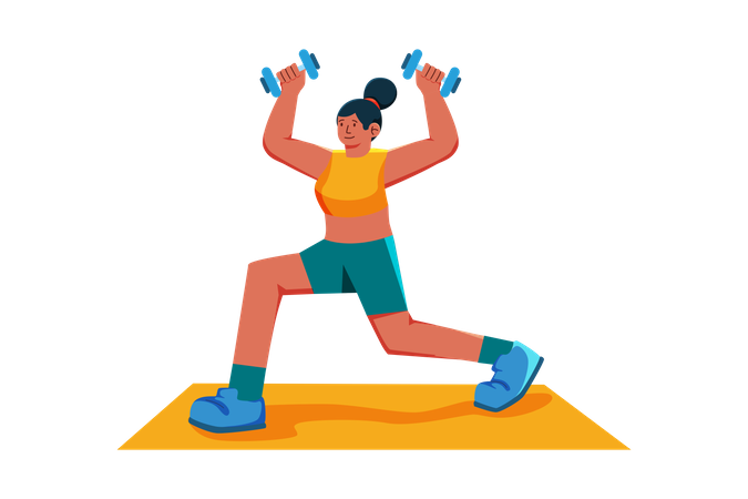 Woman doing Dumbbell Exercise  Illustration