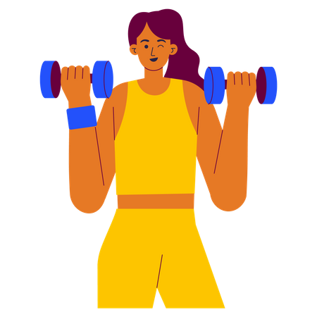 Woman doing Dumbbell exercise  Illustration