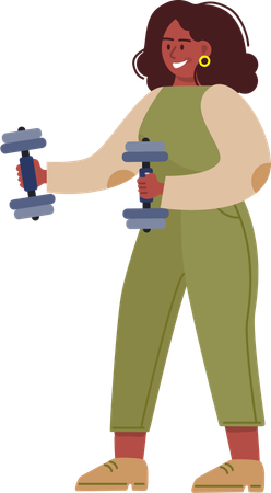 Woman doing dumbbell exercise  Illustration