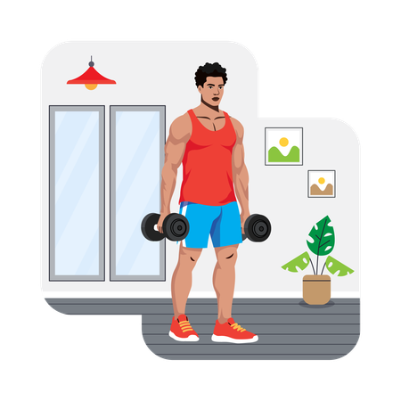 Woman doing Dumbbell Squats exercise  Illustration