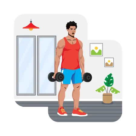 Woman doing Dumbbell Squats exercise  Illustration
