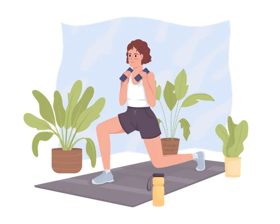 Woman doing dynamic lunges  Illustration