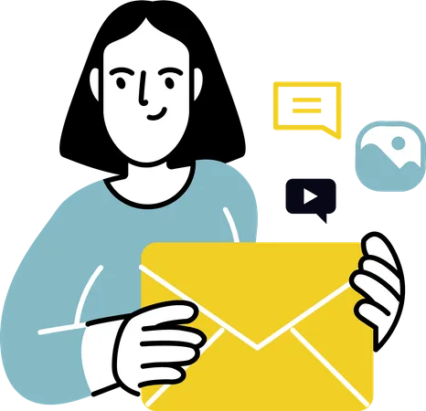 Woman doing E-mail marketing  Illustration