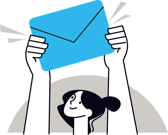 Woman doing email marketing  Illustration