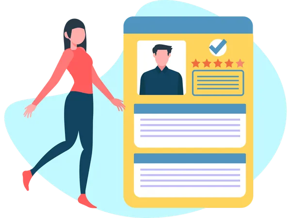 Woman doing employee recruitment  Illustration