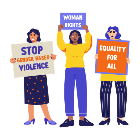 Woman doing equality protest  Illustration