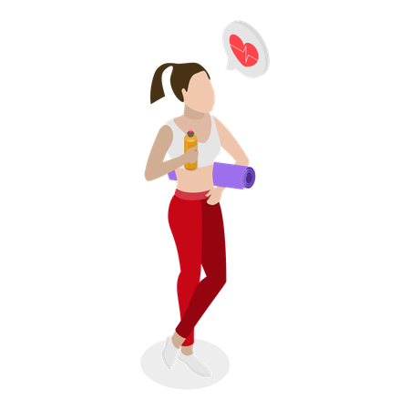 Woman doing exercise at home  Illustration