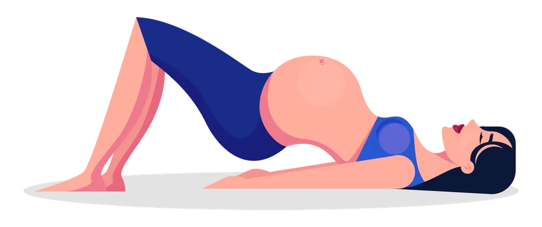 Woman doing exercise during pregnancy  Illustration