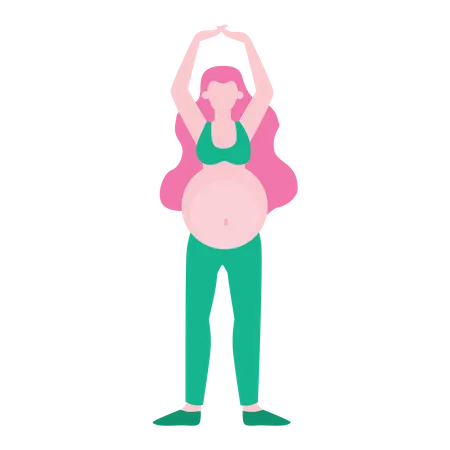 Woman doing exercise during pregnancy  Illustration
