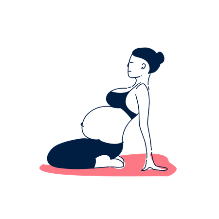 Woman doing exercise during pregnancy Illustration