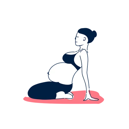 Woman doing exercise during pregnancy Illustration