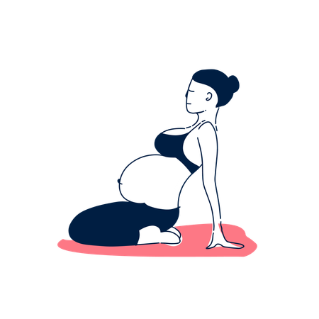 Woman doing exercise during pregnancy  Illustration