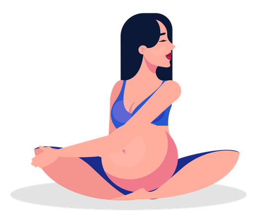 Woman doing exercise during pregnancy  Illustration