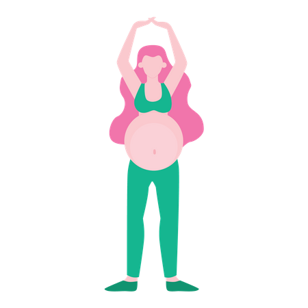 Woman doing exercise during pregnancy  Illustration