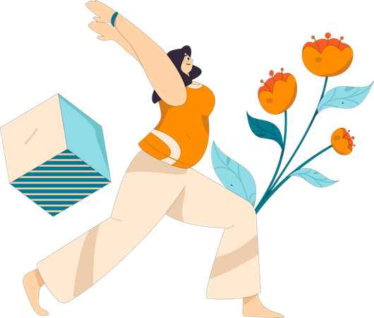 Woman Doing Exercise  Illustration