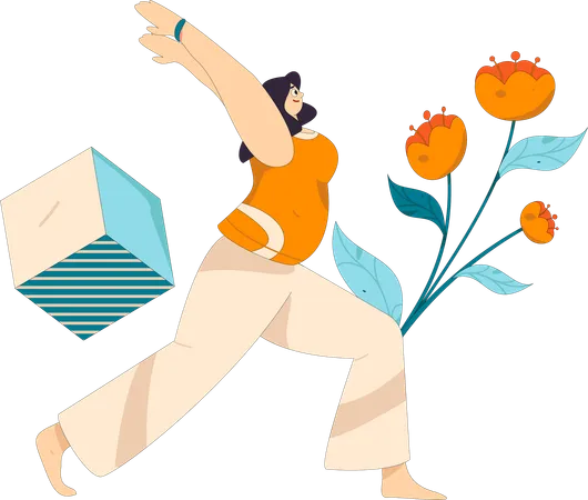 Woman Doing Exercise  Illustration