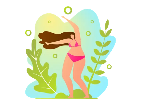 Woman doing Exercise in Fresh Air  Illustration