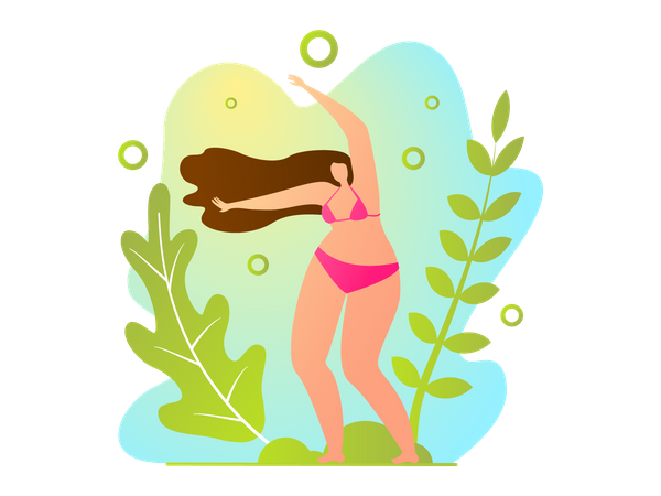 Woman doing Exercise in Fresh Air  Illustration