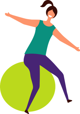 Woman doing exercise with ball  Illustration