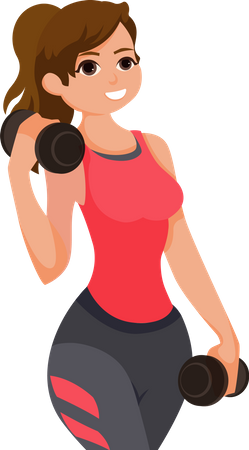 Woman doing Exercise with dumbbell  Illustration