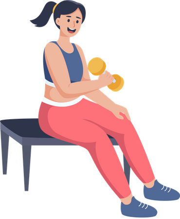 Woman doing Exercise with dumbbell  Illustration