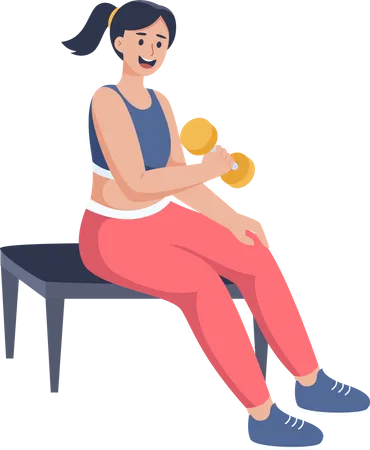 Woman doing Exercise with dumbbell  Illustration