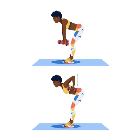 Woman Doing Exercise with dumbbell  Illustration