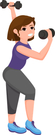 Woman doing Exercise with dummbbell  Illustration
