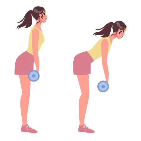 Woman doing exercises for losing weight  Illustration