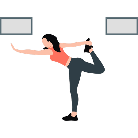 Woman doing exercising at home  イラスト