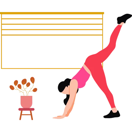 Woman doing exercising at home  Illustration