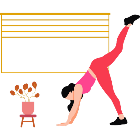 Woman doing exercising at home  Illustration