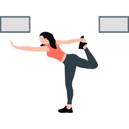 Woman doing exercising at home  Illustration