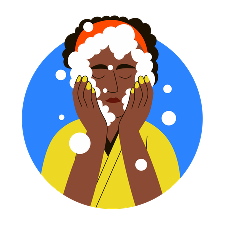 Woman doing Face cleansing  Illustration