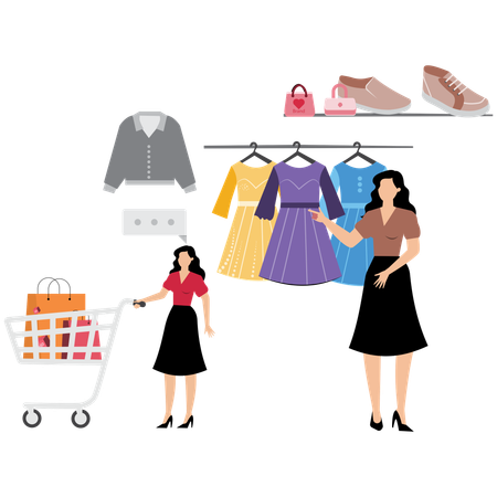 Woman doing fashion shopping  Illustration