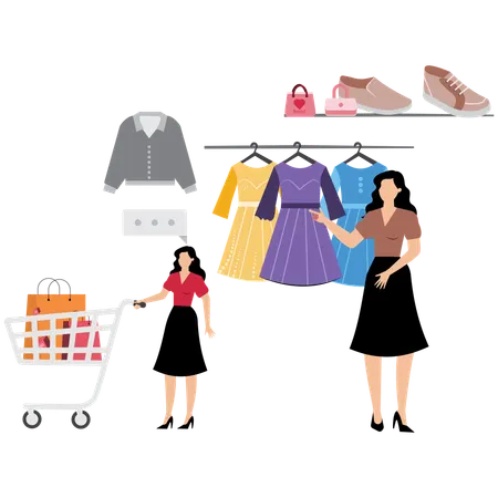 Woman doing fashion shopping  Illustration