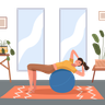 illustrations of pilates with ball