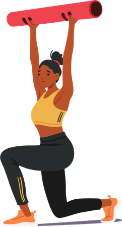 Woman doing Fitness Exercises  Illustration