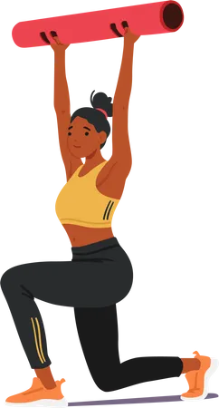 Woman doing Fitness Exercises  Illustration