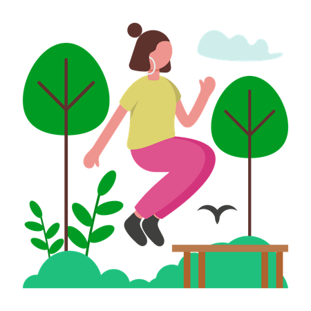 Woman doing Fitness Warm Up  Illustration