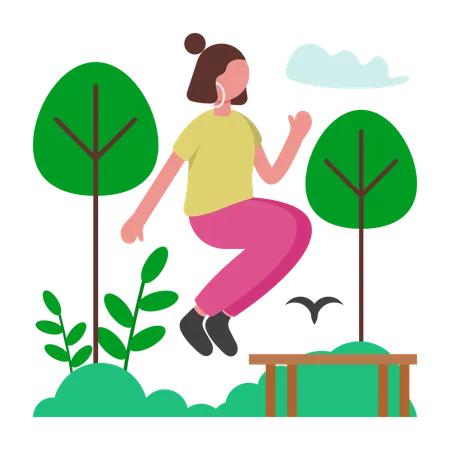 Woman doing Fitness Warm Up  Illustration