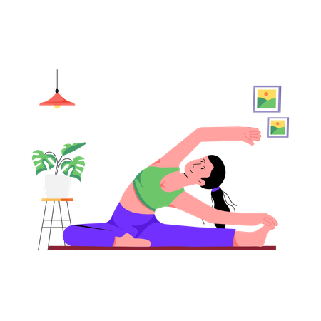 Woman Doing Flexibility Yoga  Illustration