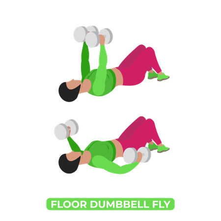 Woman Doing Floor Dumbbell Fly  Illustration