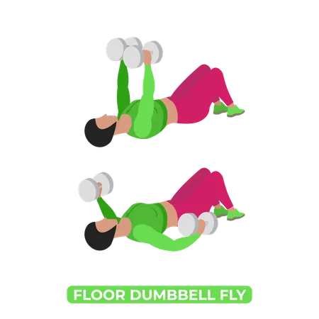 Woman Doing Floor Dumbbell Fly  Illustration