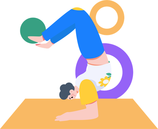 Woman doing floor exercise  Illustration