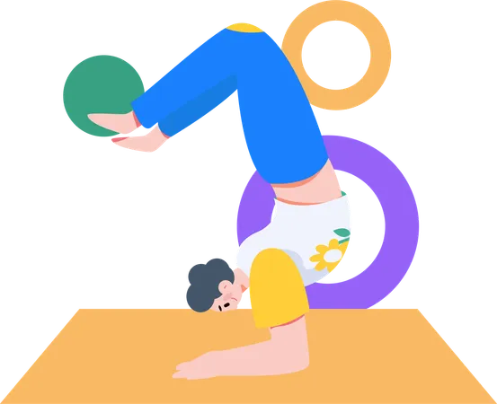Woman doing floor exercise  Illustration