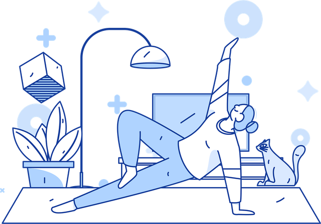 Woman doing floor exercise  Illustration